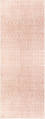 Livabliss Aliyah Shaggy-Global Pink Ivory Plush Soft Pile Living Bedroom Rug 80 X 220 Cm Easy Care, Non Shedding - image 1
