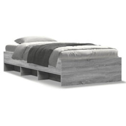 Berkfield Bed Frame Without Mattress Grey Sonoma 75X190 Cm Small Single Engineered Wood - thumbnail 2