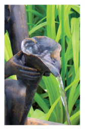 Primrose Fairy On A Clam Shell Solar Powered Garden Outdoor Water Feature Fountain H78Cm - thumbnail 4