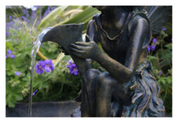Primrose Fairy On A Clam Shell Solar Powered Garden Outdoor Water Feature Fountain H78Cm - thumbnail 2