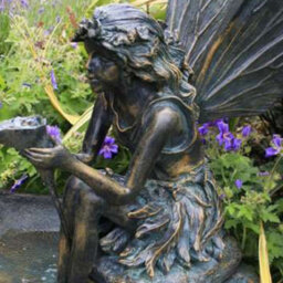 Primrose Fairy On A Clam Shell Solar Powered Garden Outdoor Water Feature Fountain H78Cm - thumbnail 7