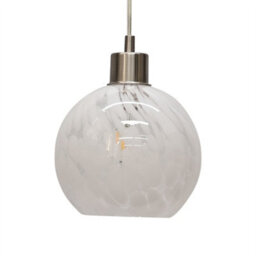 First Choice Lighting Set Of 2 Confetti - Glass Globe With Satin Nickel Pendant Fittings - thumbnail 2
