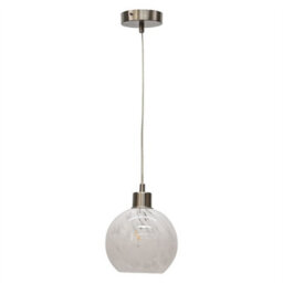 First Choice Lighting Set Of 2 Confetti - Glass Globe With Satin Nickel Pendant Fittings - thumbnail 3