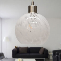 First Choice Lighting Set Of 2 Confetti - Glass Globe With Satin Nickel Pendant Fittings - thumbnail 4