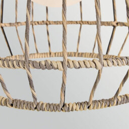 Elstead Arlen Large Outdoor Pendant Light Black & Rattan IP44 - thumbnail 2
