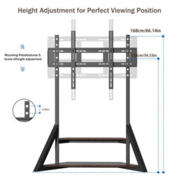 "Fativo  For 32""-100"" Large Floor Tv Stand Corner Entertainment Center Height Adjustable" - thumbnail 8