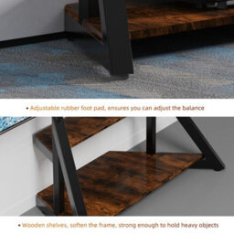 "Fativo  For 32""-100"" Large Floor Tv Stand Corner Entertainment Center Height Adjustable" - thumbnail 7