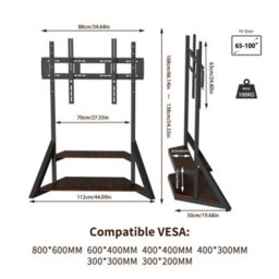 "Fativo  For 32""-100"" Large Floor Tv Stand Corner Entertainment Center Height Adjustable" - thumbnail 3