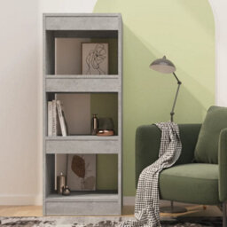 Berkfield Book Cabinet/room Divider Concrete Grey 40X30X103 Cm Engineered Wood - thumbnail 3