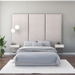 Aspire 90Cm X 210Cm Large Upholstered Headboard Wall Panel, Kimiyo Linen Silver - thumbnail 4