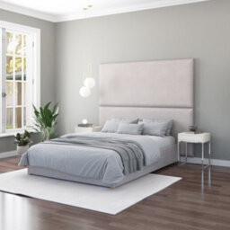 Aspire 90Cm X 210Cm Large Upholstered Headboard Wall Panel, Kimiyo Linen Silver - thumbnail 3