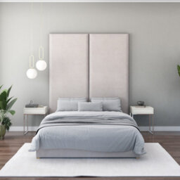 Aspire 90Cm X 210Cm Large Upholstered Headboard Wall Panel, Kimiyo Linen Silver - thumbnail 2
