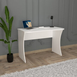 110Cm Modern Desk Compact Writing Desk Laptop & Computer Table Stylish Office Desk For Home Work Study (White, Large, Mila) - thumbnail 3