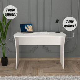 110Cm Modern Desk Compact Writing Desk Laptop & Computer Table Stylish Office Desk For Home Work Study (White, Large, Mila) - thumbnail 6