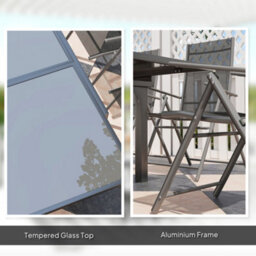Wyld Haus Cosuri 6-Seater Grey Mesh Outdoor Dining Set With Extendable Table And Folding Chairs - thumbnail 8