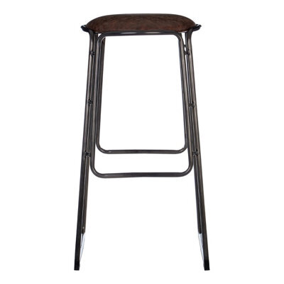 Orsina Versatile Design Mocha Bar Stool With Gunmetal Legs, Durable Bar Stool, Sleek Minimalist Kitchen Stool - image 1