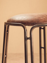 Orsina Versatile Design Mocha Bar Stool With Gunmetal Legs, Durable Bar Stool, Sleek Minimalist Kitchen Stool - thumbnail 8