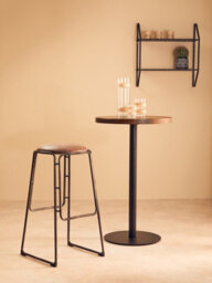 Orsina Versatile Design Mocha Bar Stool With Gunmetal Legs, Durable Bar Stool, Sleek Minimalist Kitchen Stool - thumbnail 9
