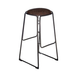 Orsina Versatile Design Mocha Bar Stool With Gunmetal Legs, Durable Bar Stool, Sleek Minimalist Kitchen Stool - thumbnail 4