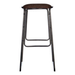 Orsina Versatile Design Mocha Bar Stool With Gunmetal Legs, Durable Bar Stool, Sleek Minimalist Kitchen Stool - thumbnail 1