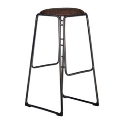 Orsina Versatile Design Mocha Bar Stool With Gunmetal Legs, Durable Bar Stool, Sleek Minimalist Kitchen Stool - thumbnail 2