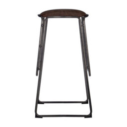 Orsina Versatile Design Mocha Bar Stool With Gunmetal Legs, Durable Bar Stool, Sleek Minimalist Kitchen Stool - thumbnail 3