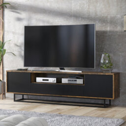 Creative Furniture Rift Loft Tv Unit 200Cm - Rustic & Black - thumbnail 5