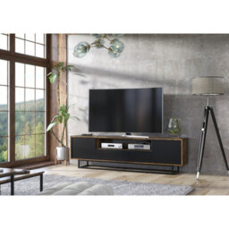 Creative Furniture Rift Loft Tv Unit 200Cm - Rustic & Black - thumbnail 6