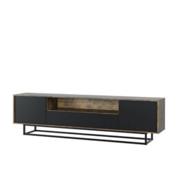 Creative Furniture Rift Loft Tv Unit 200Cm - Rustic & Black - thumbnail 8