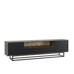 Creative Furniture Rift Loft Tv Unit 200Cm - Rustic & Black - thumbnail 9