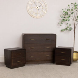 Melody Maison 3 Drawer Wooden Chest Of Drawers And Pair Of 2 Drawer Bedside Tables - Kingsley Range - thumbnail 6
