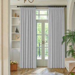 Oxford Homeware Plain Light Grey 230Gsm Blackout Curtain Thermal Insulated Pencil Pleat Ready Made Curtain Pair (W)168Cmx(L)183Cm - thumbnail 7