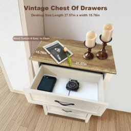 White Oak 5 Drawers Dresser For Bedroom Wood Tall Chset Of Drawer Metal Handle Living Room - thumbnail 4