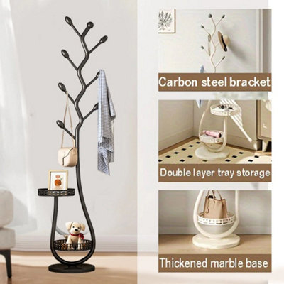 Coat Stand Garment Rack Metal Coat Jacket Umbrella Hanger Standing Hook Rack - image 1