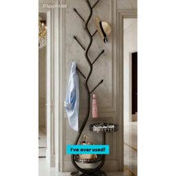 Coat Stand Garment Rack Metal Coat Jacket Umbrella Hanger Standing Hook Rack - thumbnail 3