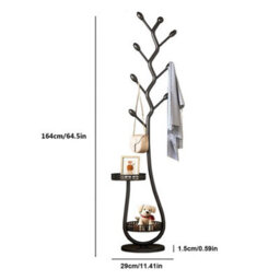 Coat Stand Garment Rack Metal Coat Jacket Umbrella Hanger Standing Hook Rack - thumbnail 2