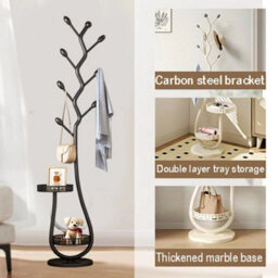 Coat Stand Garment Rack Metal Coat Jacket Umbrella Hanger Standing Hook Rack - thumbnail 1