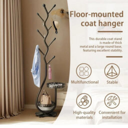 Coat Stand Garment Rack Metal Coat Jacket Umbrella Hanger Standing Hook Rack - thumbnail 6