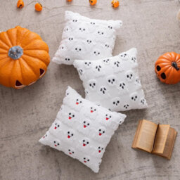 Amorly 2Pack Halloween White Smiling Ghost Throw Pillow Covers, 18Inch Holiday Cushion Covers, Spooky Home Decor For Sofa, Couch - thumbnail 3