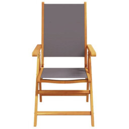 Berkfield Garden Chairs 2 Pcs Anthracite Solid Wood Acacia And Fabric - thumbnail 5
