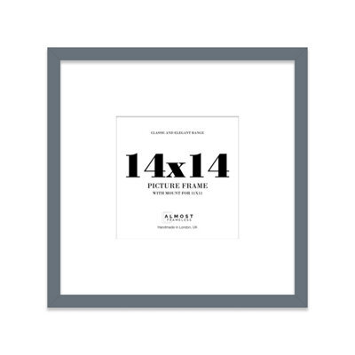 "14X14"" Grey Picture Frame - 14X14"" Square Frame With 11X11"" Mount For 14X14""/11X11"" Pictures Classic Style Photo Display, 1 Pack" - image 1