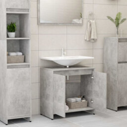 Berkfield Bathroom Cabinet Concrete Grey 60X33X61 Cm Engineered Wood - thumbnail 3