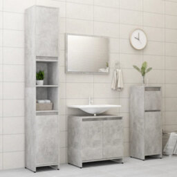Berkfield Bathroom Cabinet Concrete Grey 60X33X61 Cm Engineered Wood - thumbnail 9