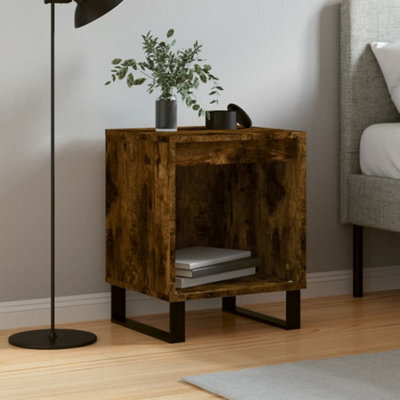 Berkfield Bedside Cabinet Smoked Oak 40X35X50 Cm Engineered Wood - image 1