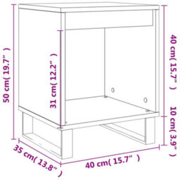 Berkfield Bedside Cabinet Smoked Oak 40X35X50 Cm Engineered Wood - thumbnail 9