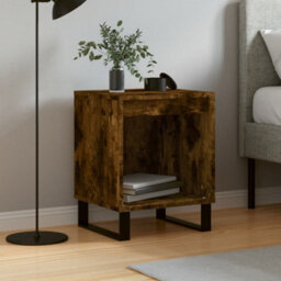 Berkfield Bedside Cabinet Smoked Oak 40X35X50 Cm Engineered Wood - thumbnail 1