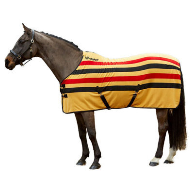 "Whitaker Aintree Standard-Neck Stripe Horse Fleece Rug Yellow (4 9"")" - image 1
