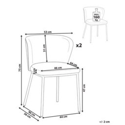 Beliani Set Of 2 Dining Chairs Hoskin Boucle Off-White - thumbnail 3
