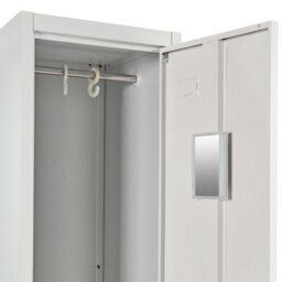 Wyld And Coco Two-Door Lockable Steel Storage Locker White Grey 90 X 45 X 180 Cm - thumbnail 6