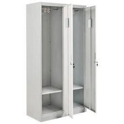 Wyld And Coco Two-Door Lockable Steel Storage Locker White Grey 90 X 45 X 180 Cm - thumbnail 4